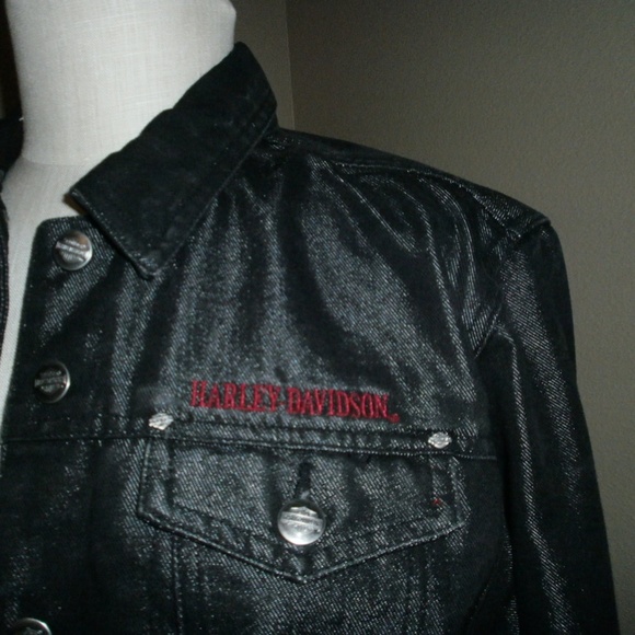 NWOT HARLEY DAVIDSON Cropped Jean Jacket - Picture 5 of 6